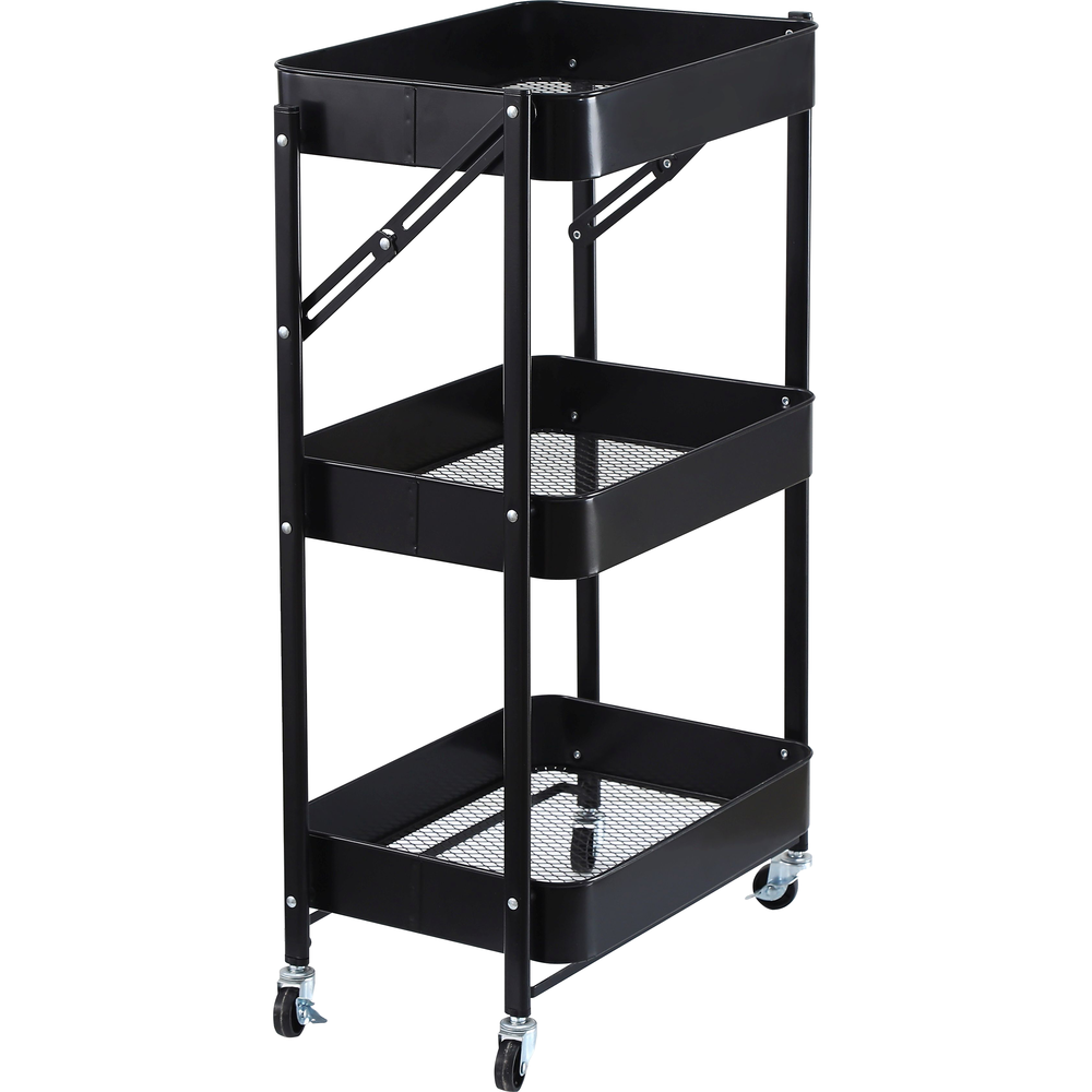 Foldable 3-Tier Metal Cart