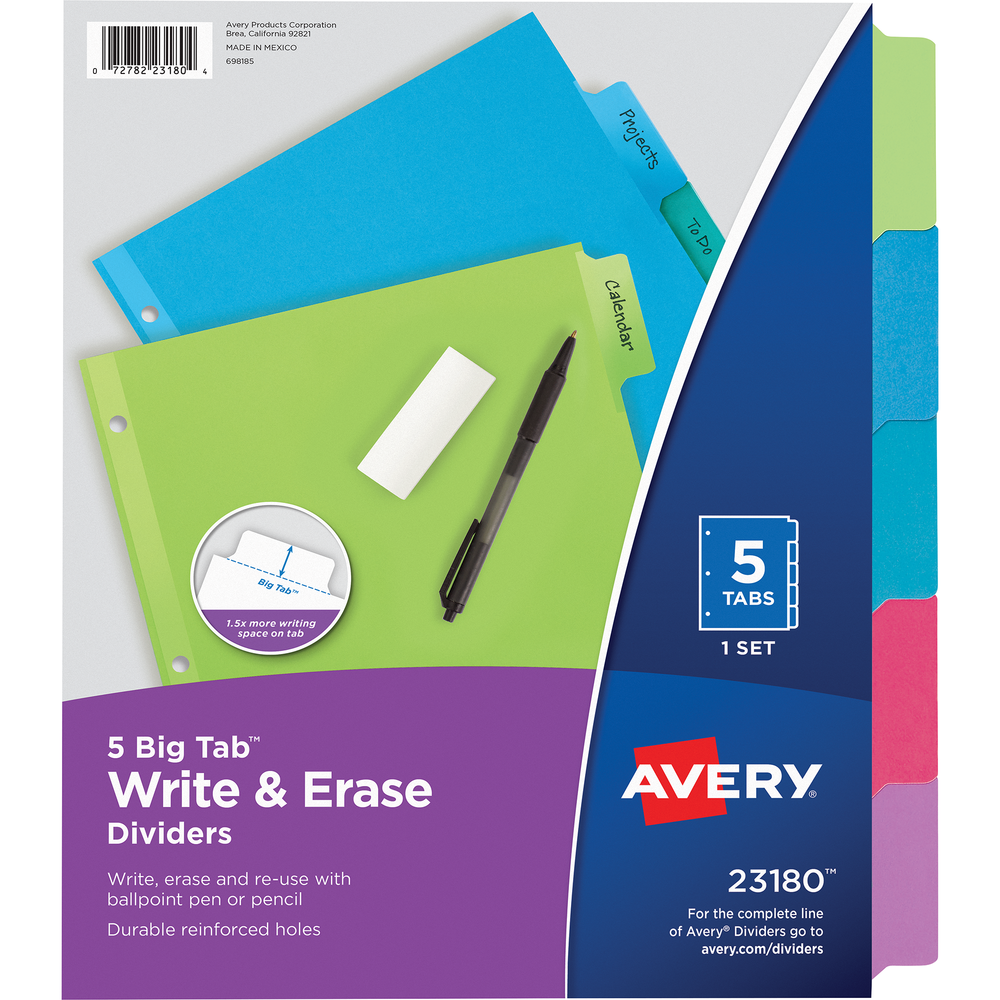 Big Tab Write and Erase Divider
