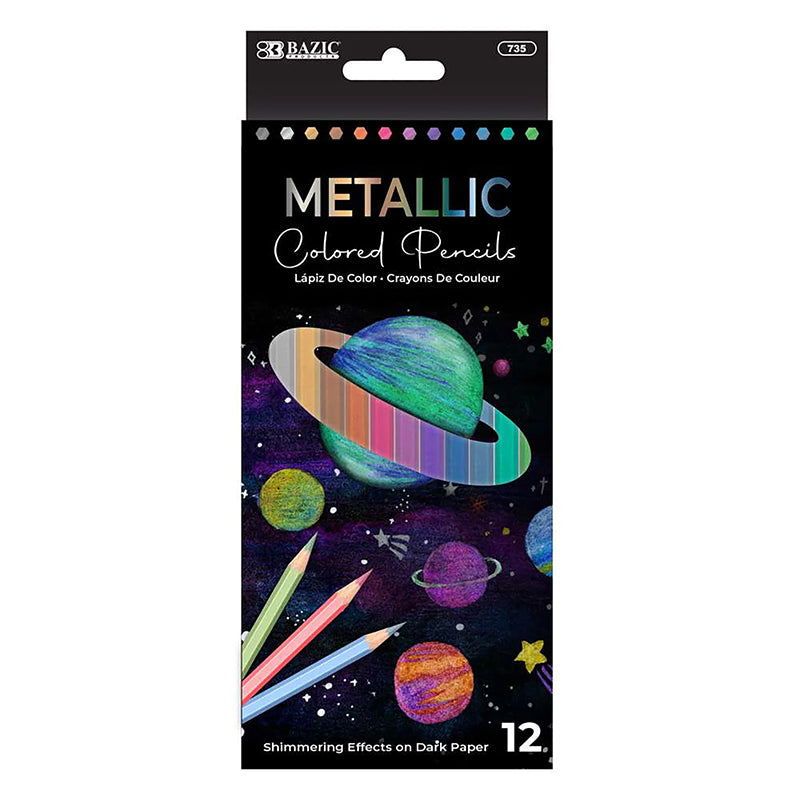 BAZIC 12CT METALLIC COLORED PENCILS