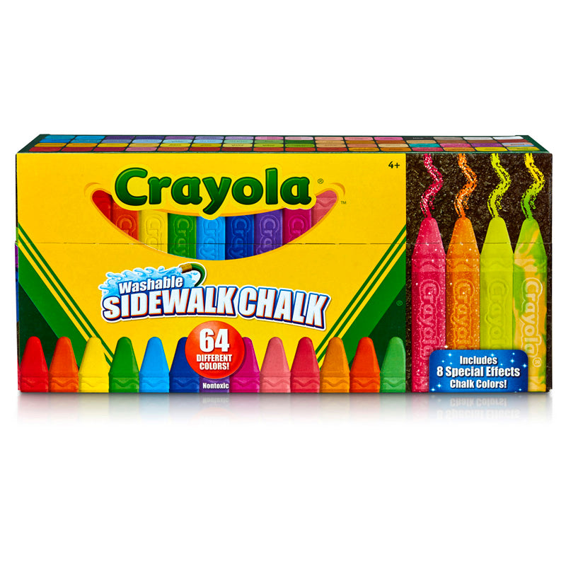 CRAYOLA WASH SIDEWALK CHALK 64PK