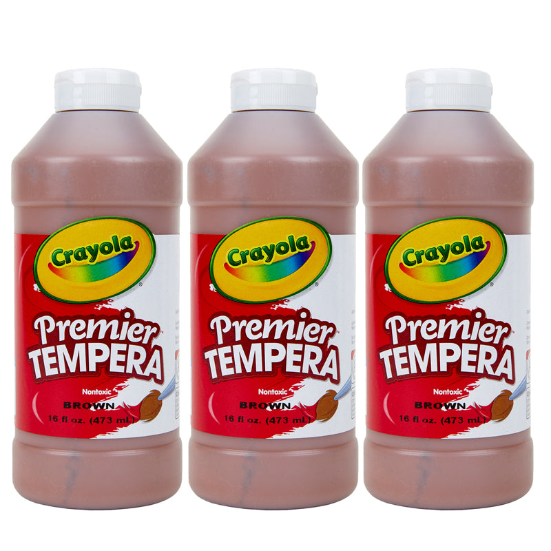 (3 EA) 16OZ BROWN PREMIER TEMPERA