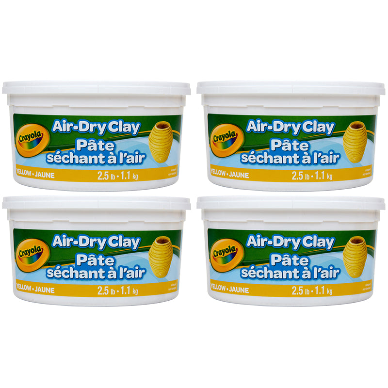 (4 EA) 2.5LB AIR DRY CLAY TUB YLW