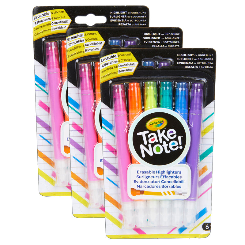 (3 PK) 6CT TAKE NOTE ERASABLE