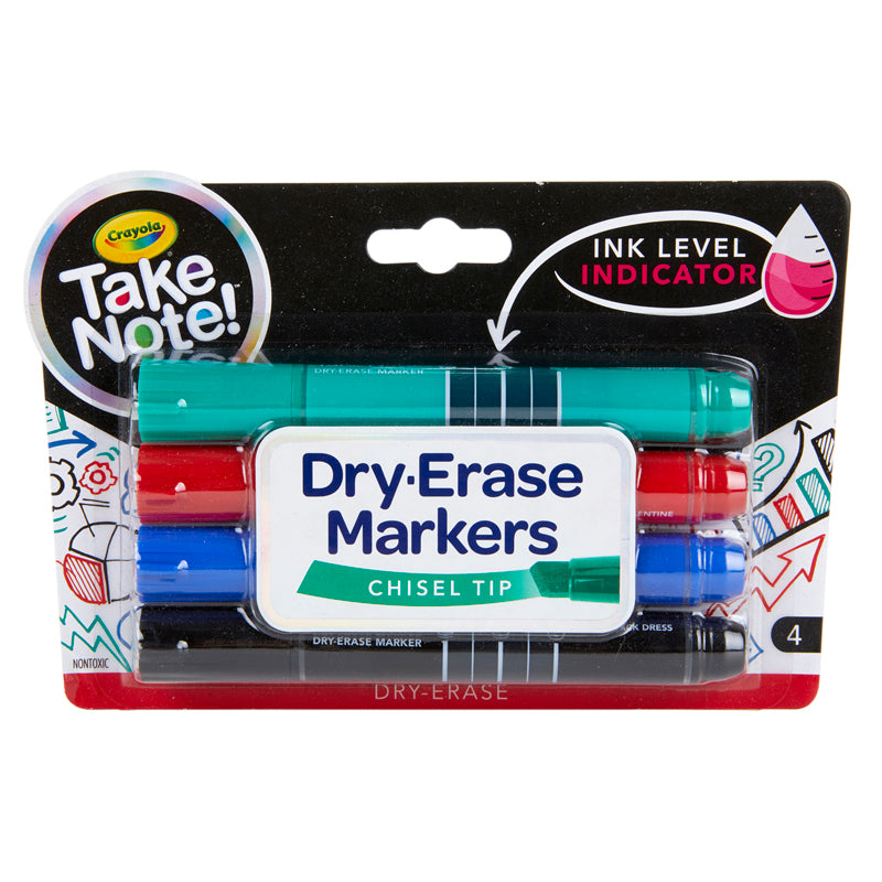 TAKE NOTE 4CT DRY ERASE MARKER