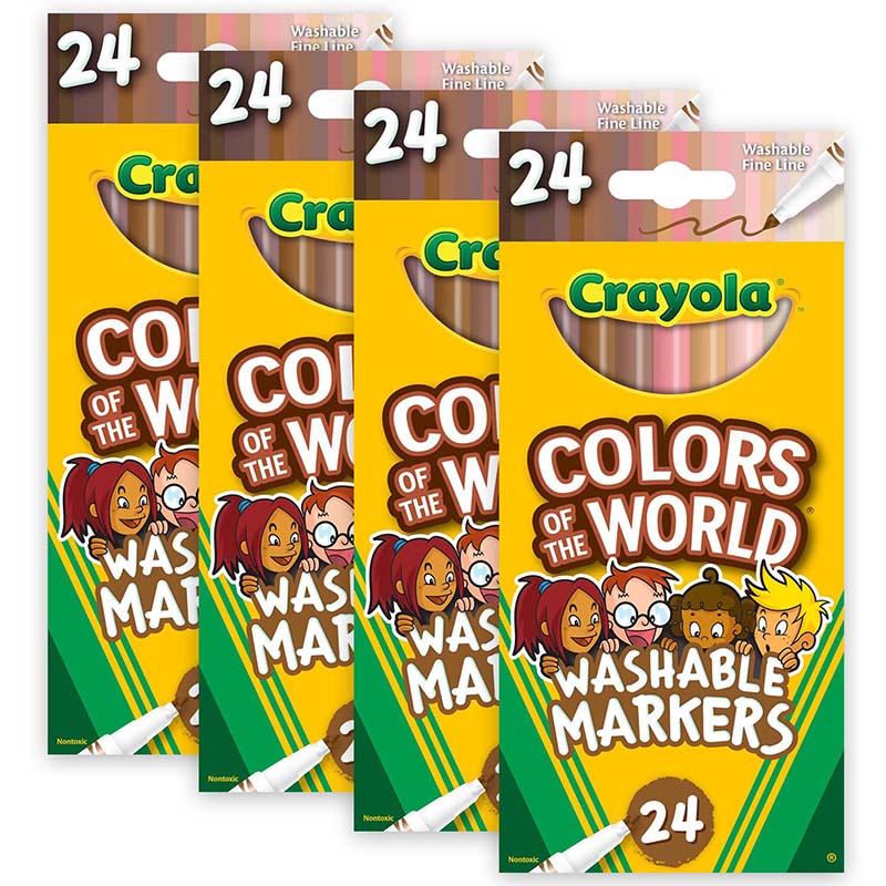 (4 PK) COLORS WORLD FINE MARKR 24CT