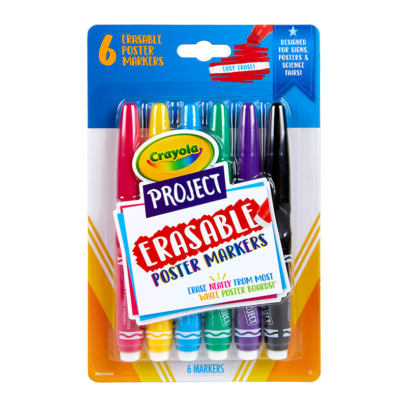ERASABLE POSTER MARKERS PACK OF 6