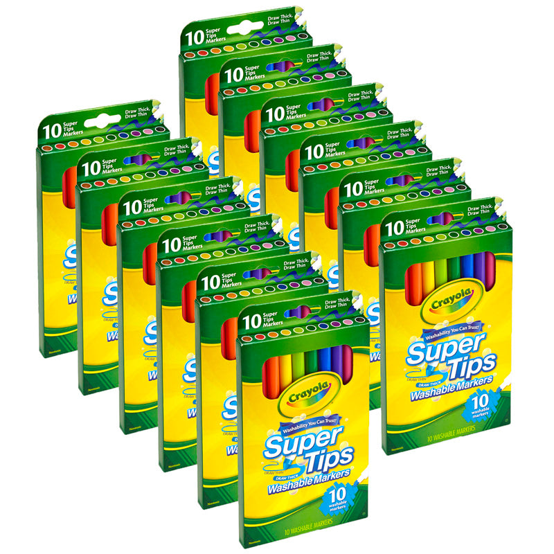 (12 PK) 10 CT WASHABLE SUPER TIPS