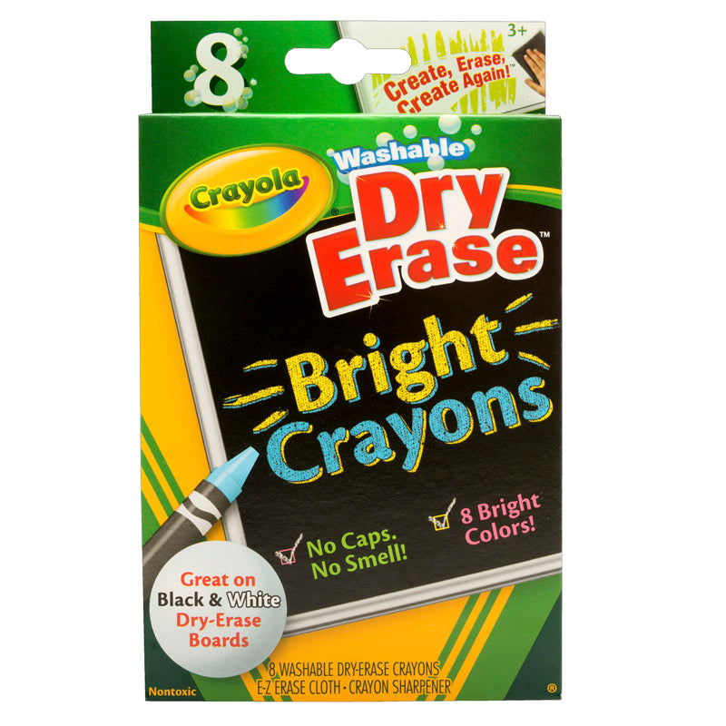 CRAYOLA DRY ERASE BRIGHT 8 COUNT