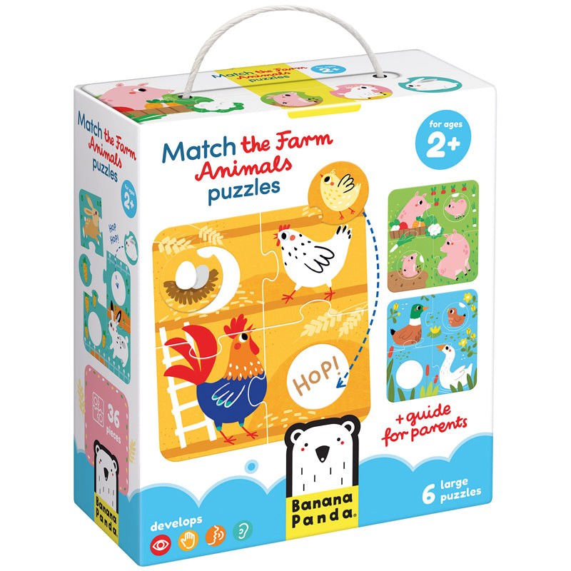 MATCH THE FARM ANIMALS PUZZLES 6/ST