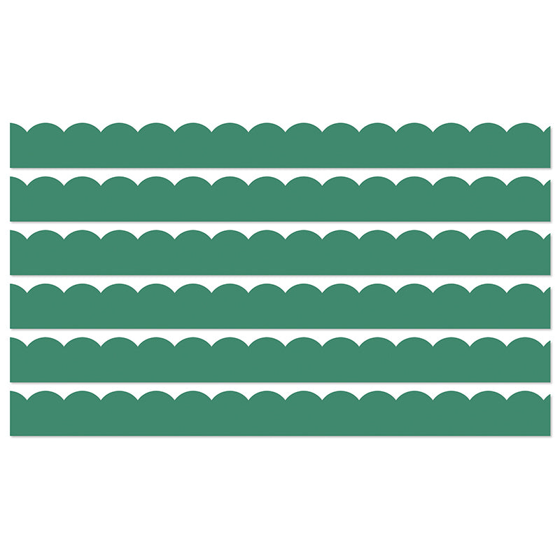 (6 PK) JADE GREEN SCALLOPED BORDERS