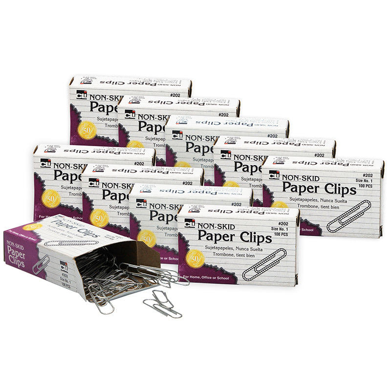 PAPER CLIPS NONSKID 10 BXS 100/BOX