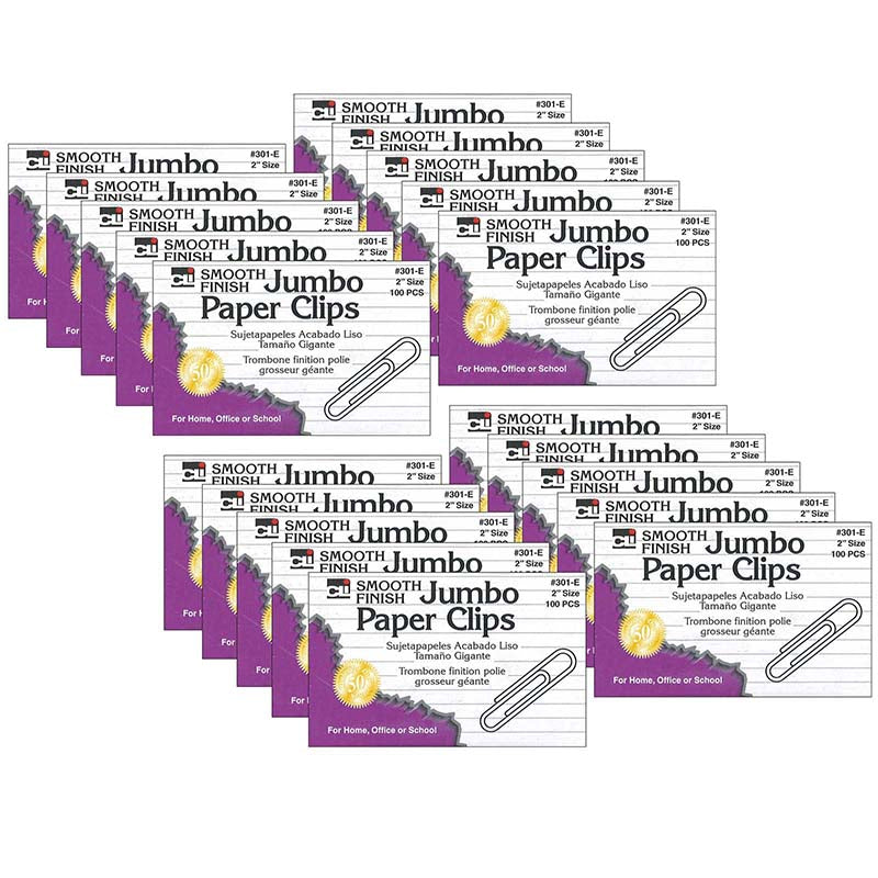 (2 PK) JUMBO PAPER CLIPS 10 BOXES