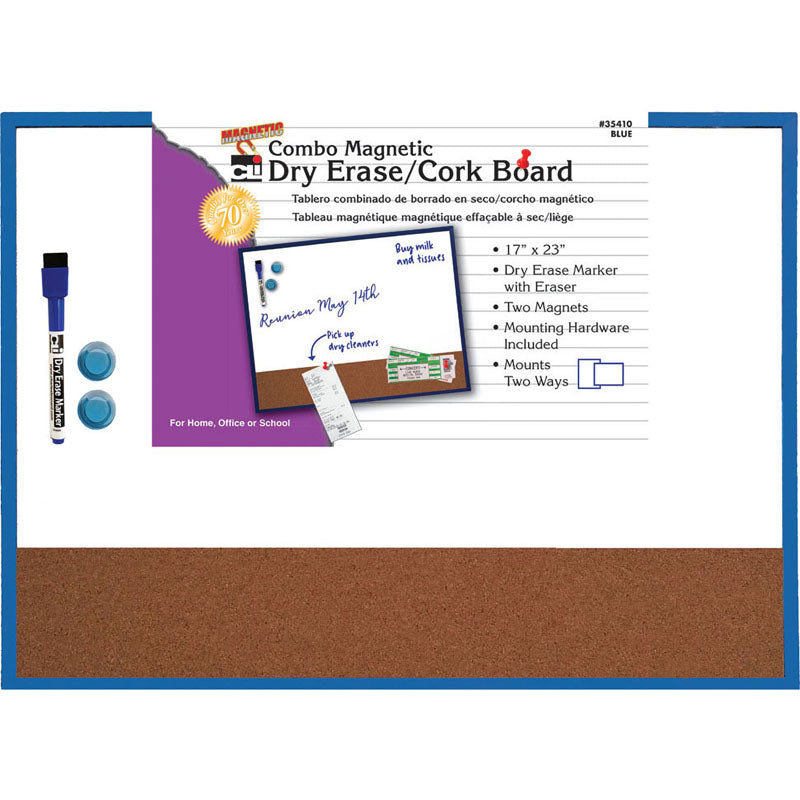 MAGNETIC DRY ERASE W/ CORK BOARD