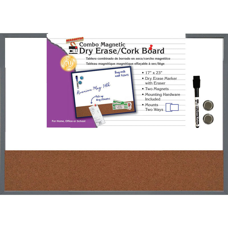 MAGNETIC DRY ERASE W/ CORK BOARD