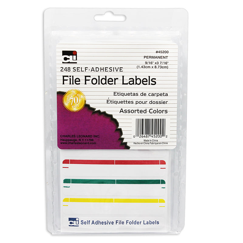 FILE FOLDER LABELS ASSORTED 248/PK