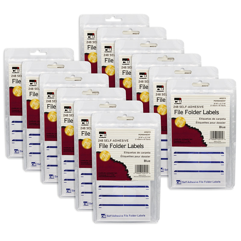 (12 PK) FILE FOLDER LABELS BLUE 248