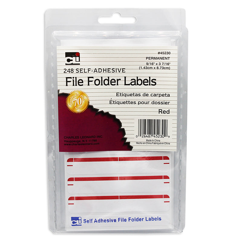 FILE FOLDER LABELS RED