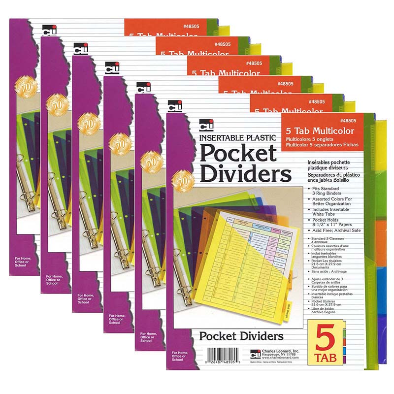 (6 EA) 5 TAB INDEX DIVIDERS WITH
