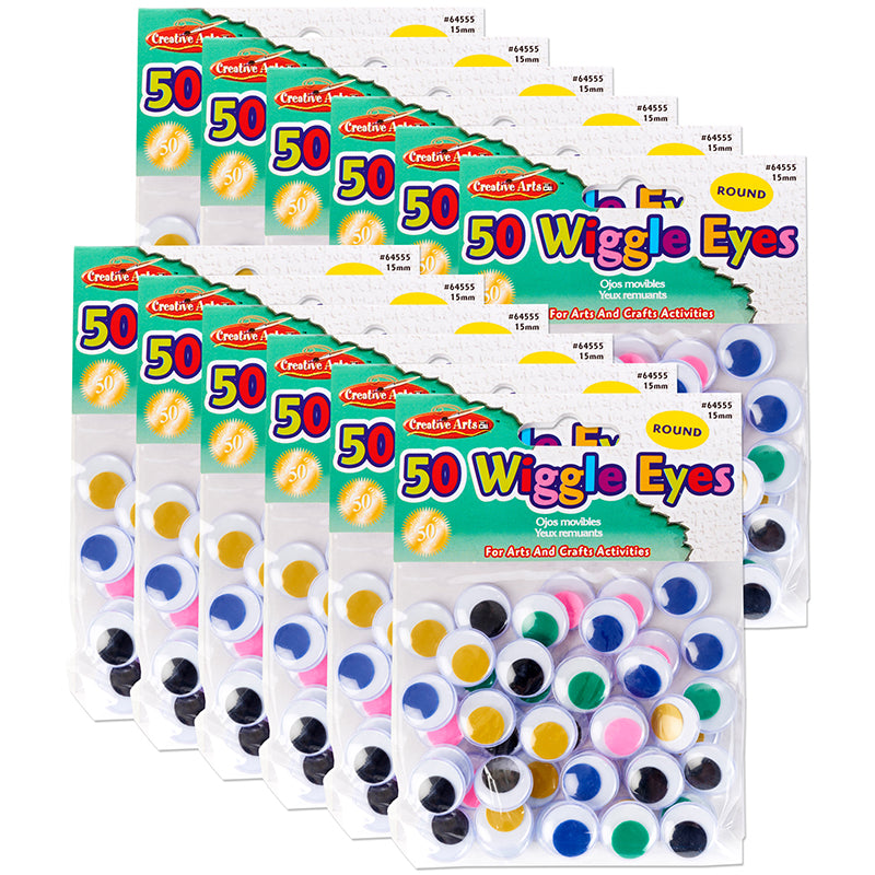 (12 PK) WIGGLE EYES ROUND 15MM