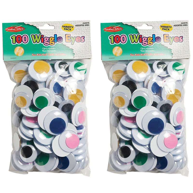 (2 PK) JUMBO WIGGLE EYES ASST CLRS
