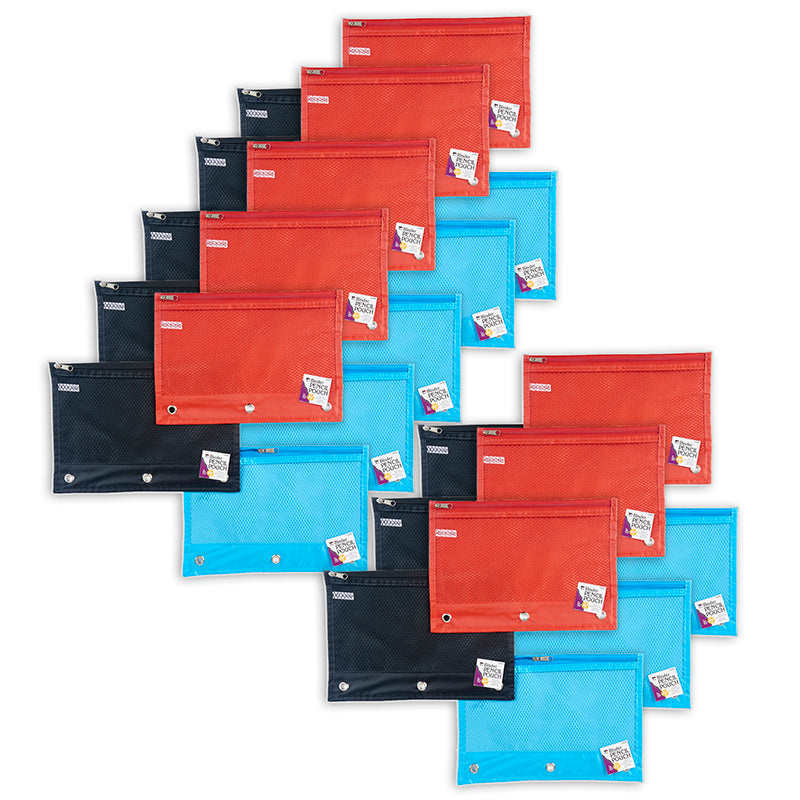 BOX OF 24 PENCIL POUCH ASSORTED