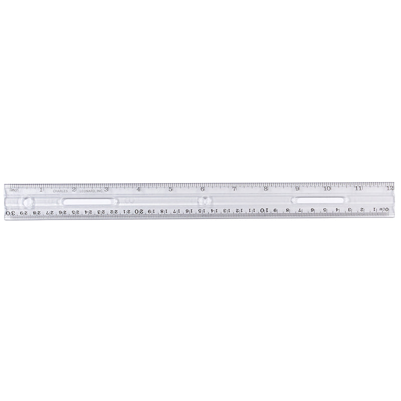 12IN PLASTIC RULER CLEAR