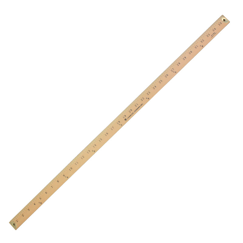 WOOD YARDSTICK W/METAL ENDS WITH