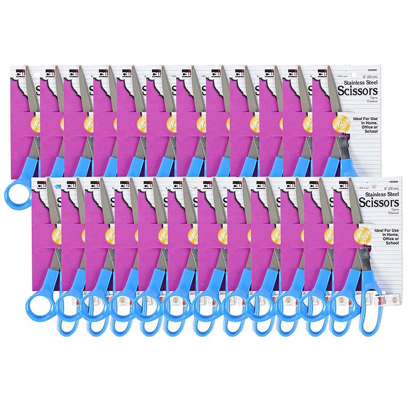 (24 EA) 8IN ECONOMY SCISSORS 1/CARD