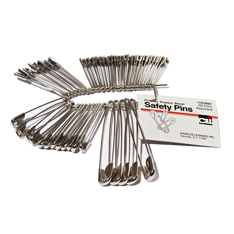 SAFETY PINS ASSORTED SIZES 50PK