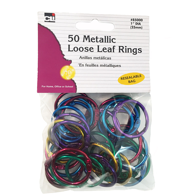 ASSORTED COLOR METALLIC BOOK RINGS
