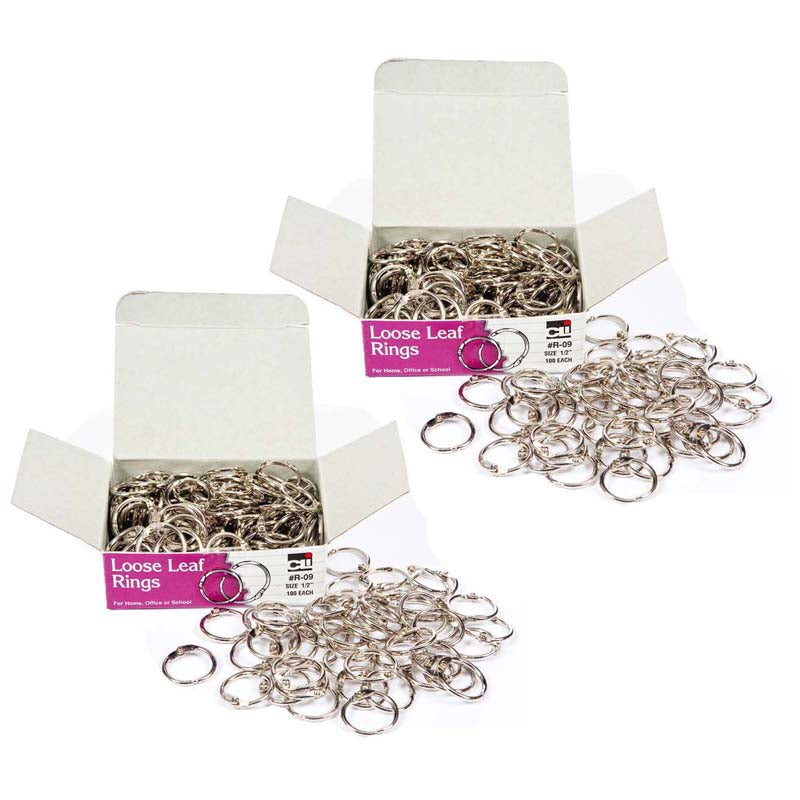 (2 BX) LOOSE LEAF RINGS 1/2IN