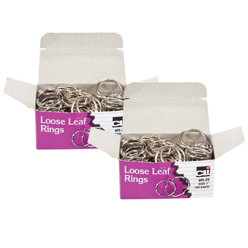 (2 BX) LOOSE LEAF RINGS 1IN 100/BOX