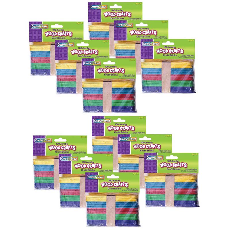 (12 PK) JUMBO CRAFT STICKS 6X.75