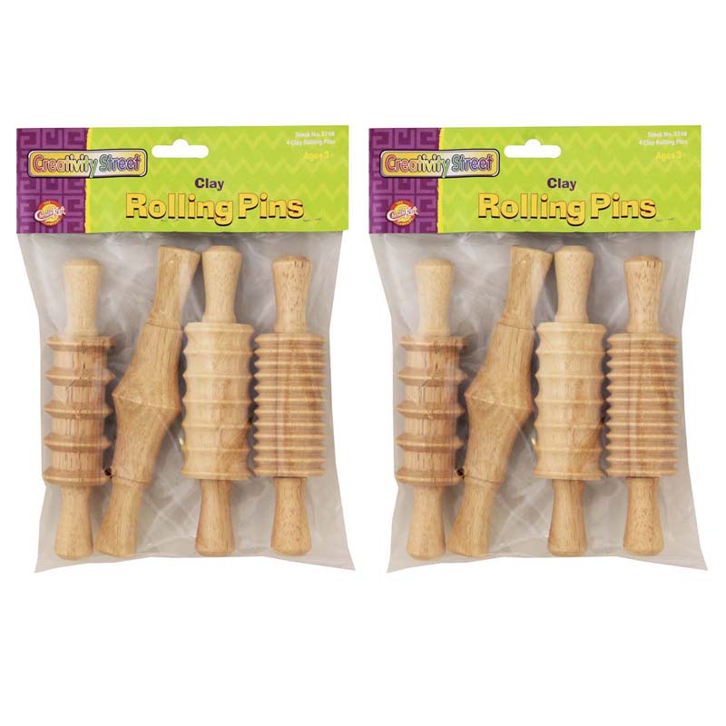 (2 ST) CLAY ROLLING PINS 4 PER SET