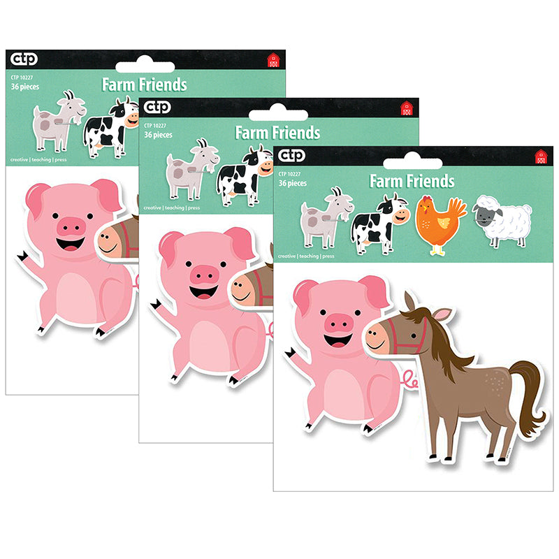 (3 PK) FARM FRIENDS 6IN DESIGNER