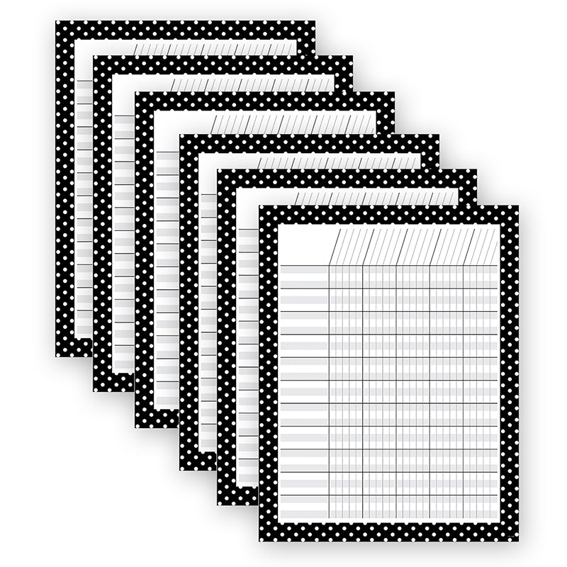 (6 EA) INCENTIVE CHART BLK WHT DOTS