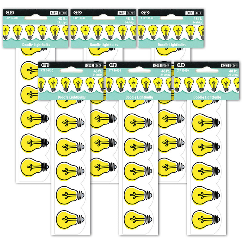 (3 PK) DOODLE LIGHTBULBS BORDER