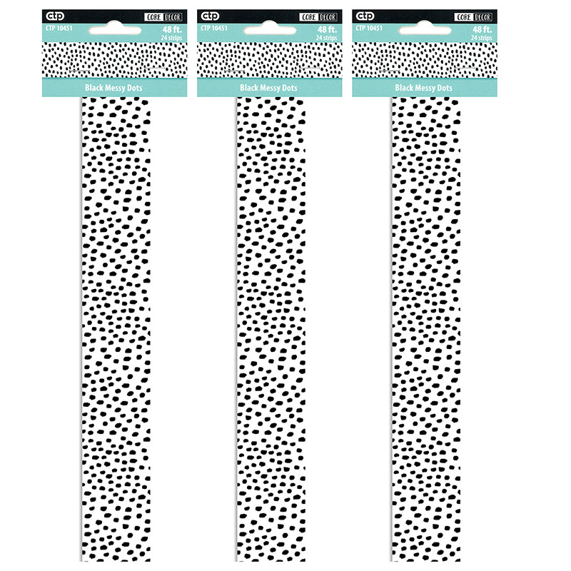 (3 PK) BLACK MESSY DOTS BORDER