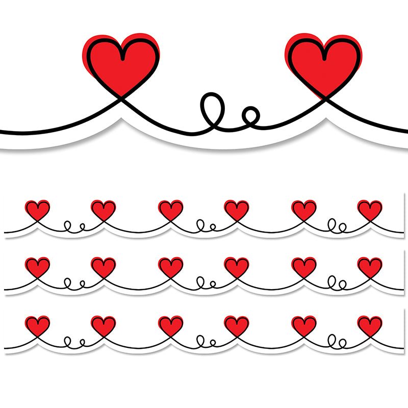 (3 PK) DOODLE HEARTS BORDER