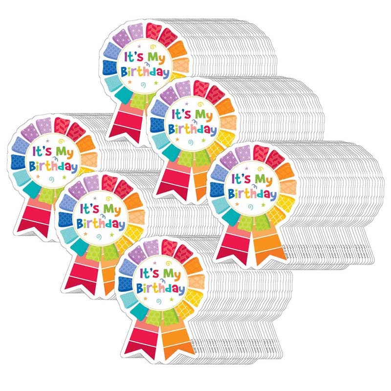 (6 PK) HAPPY BIRTHDAY BADGE PAINTED