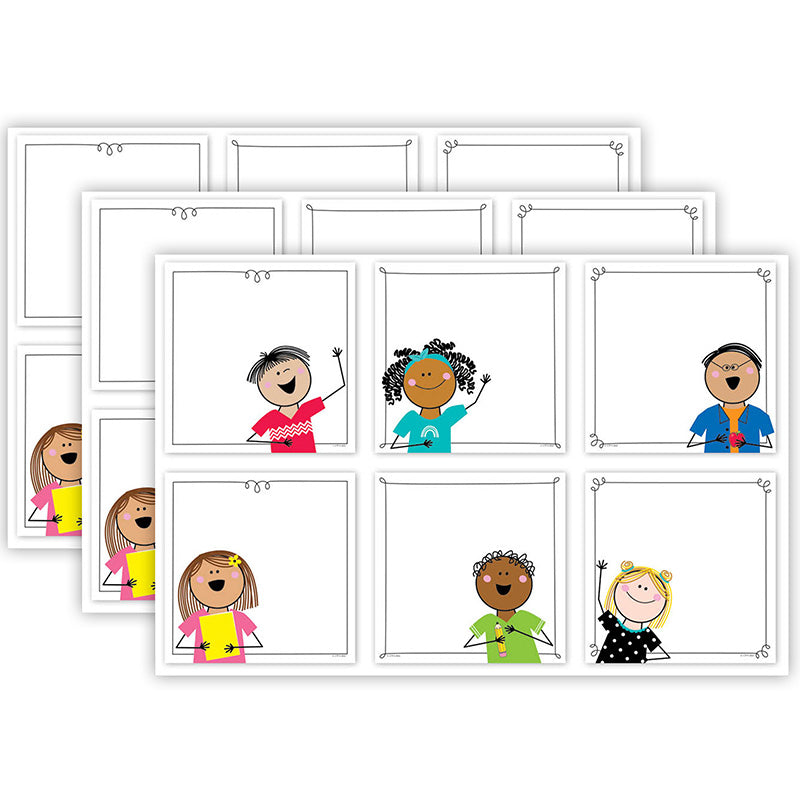 (3 PK) STICK KIDS 6IN CUT OUTS