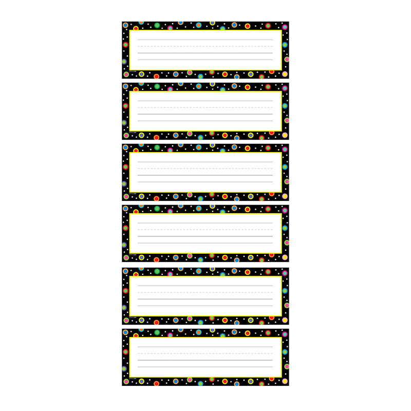 (6 PK) DOTS ON BLACK NAME PLATES