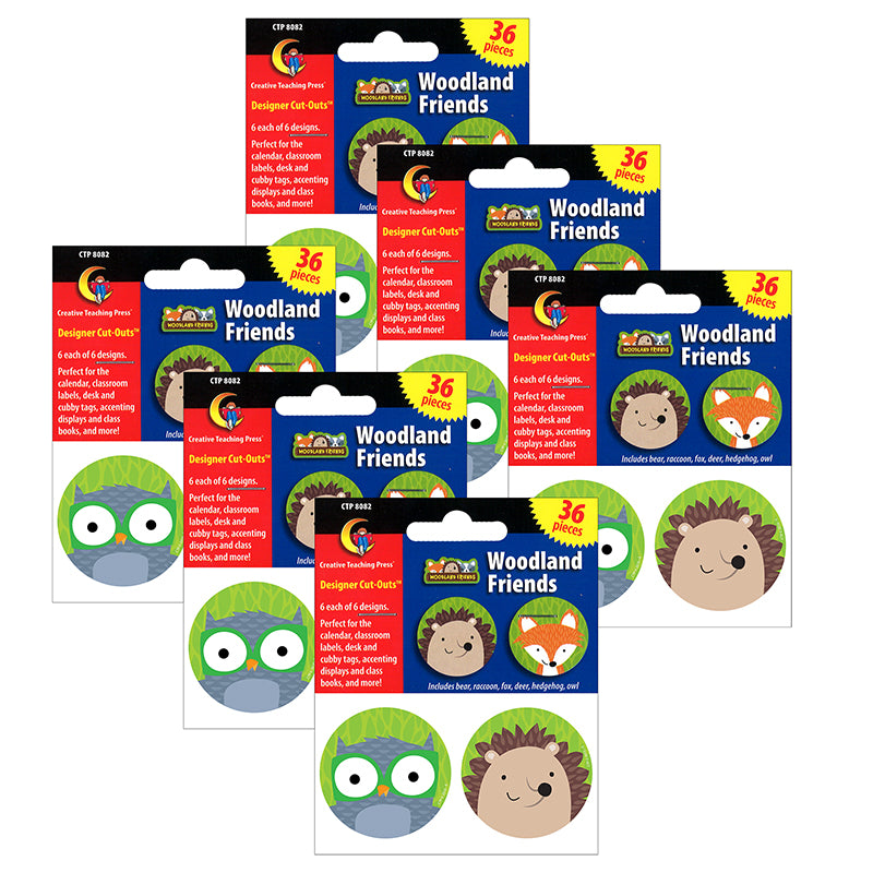 (6 PK) WOODLAND FRIENDS 3IN CUTOUTS