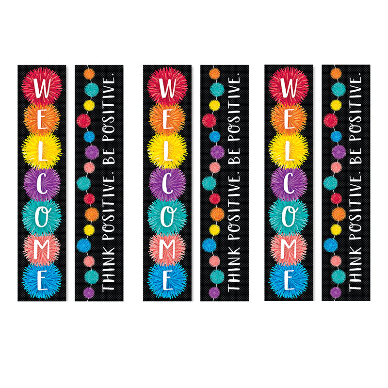(3 EA) POM POMS DOUBLE-SIDED BANNER