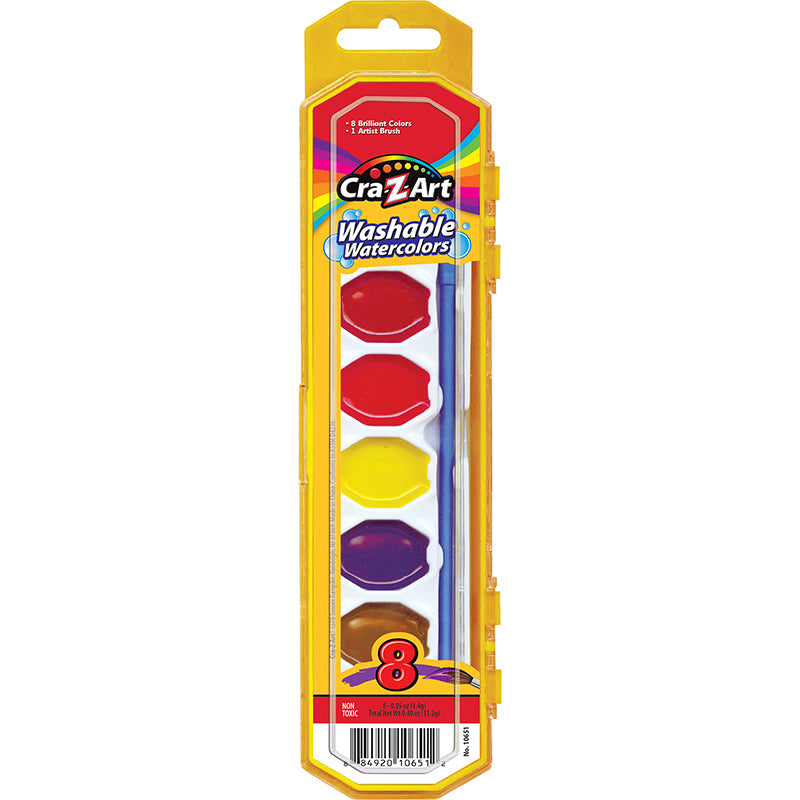 8CT WASHABLE WATERCOLORS PEGGABLE