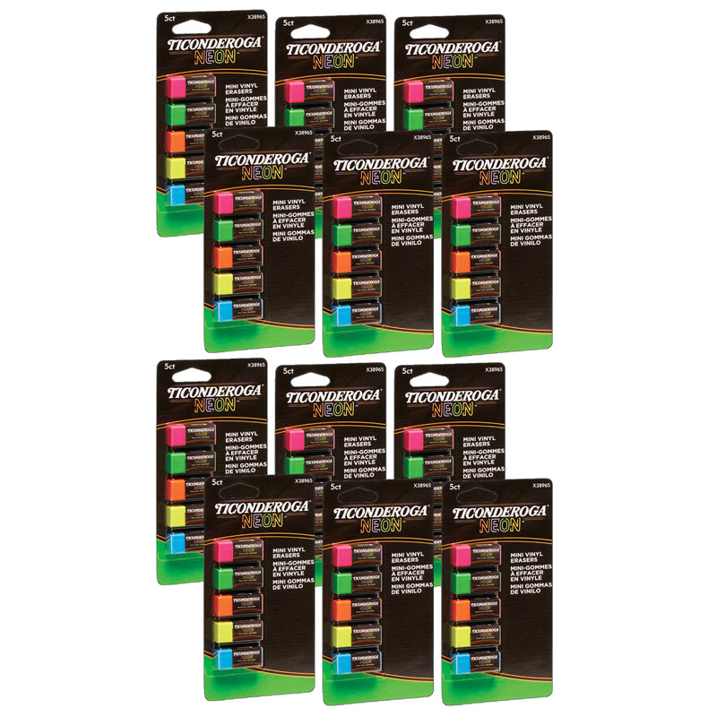 (12 PK) MIN NEO ERASERS 5 ASST