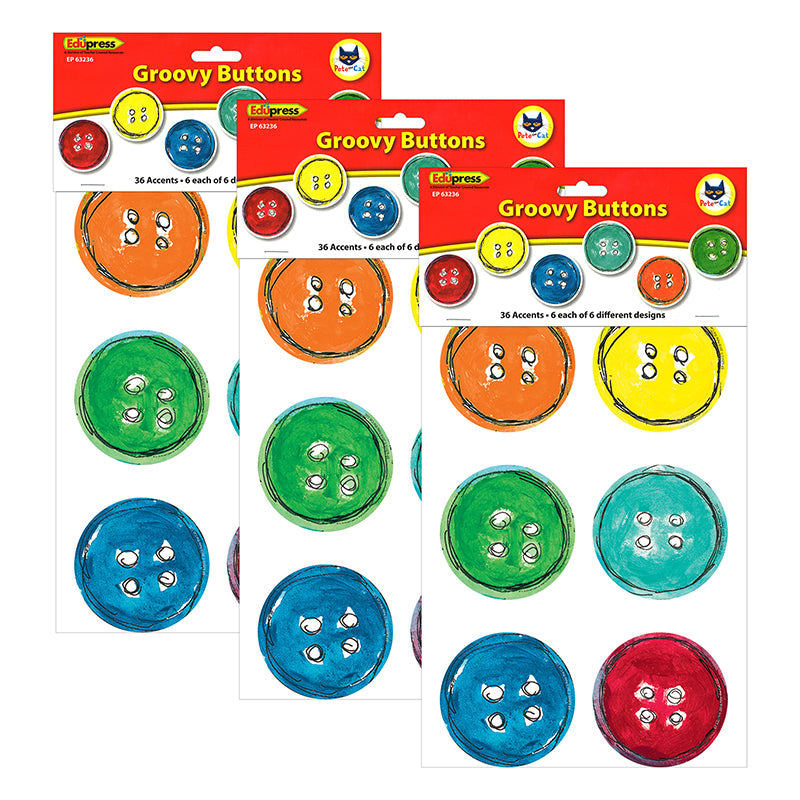 (3 PK) PETE THE CAT GROOVY BUTTONS