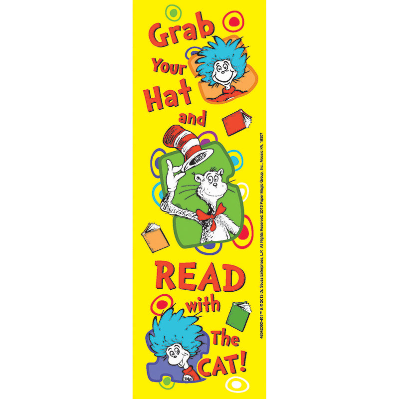 DR SEUSS GRAB YOUR HAT BOOKMARKS