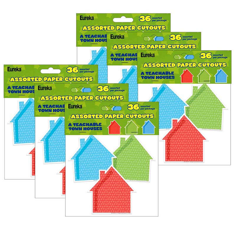 (6 PK) ASSORTED HOUSES PAPER CUT