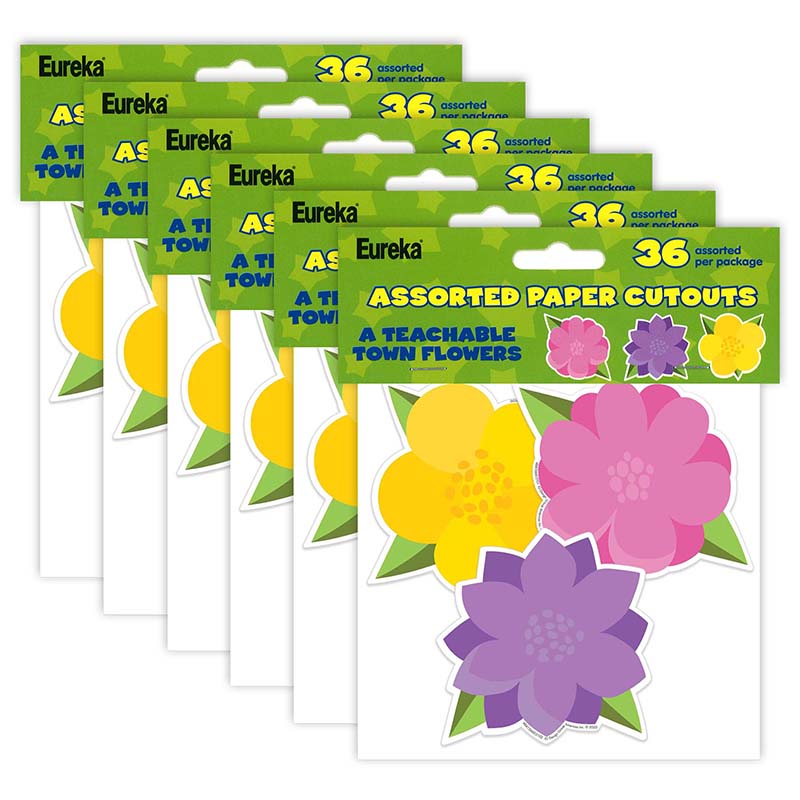 (6 PK) FLOWERS PAPER CUT-OUTS